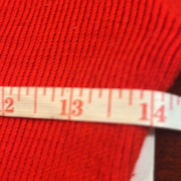 Aristo Kat Knit Dress Sz 14 Long Red/Orange Wool/Acrylic Back Zip - Picture 10 of 12